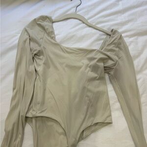 Lululemon White Long Sleeve Bodysuit
